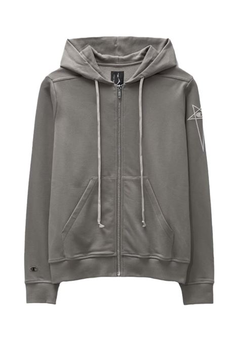 Felpa con cappuccio in grigio Rick Owens x Champion - uomo RICK OWENS X CHAMPION | CM01E1665CHFE08